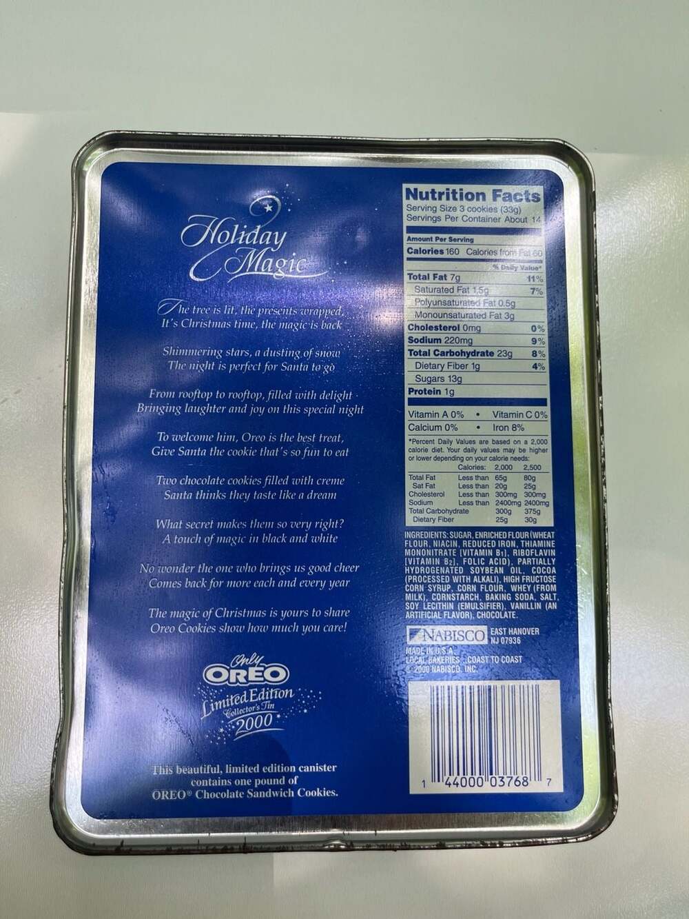 Vintage 2000 Nabisco Oreo Limited Edition Holiday Magic Collector's Tin